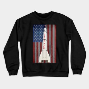 American Flag Space Rocket NASA Crewneck Sweatshirt